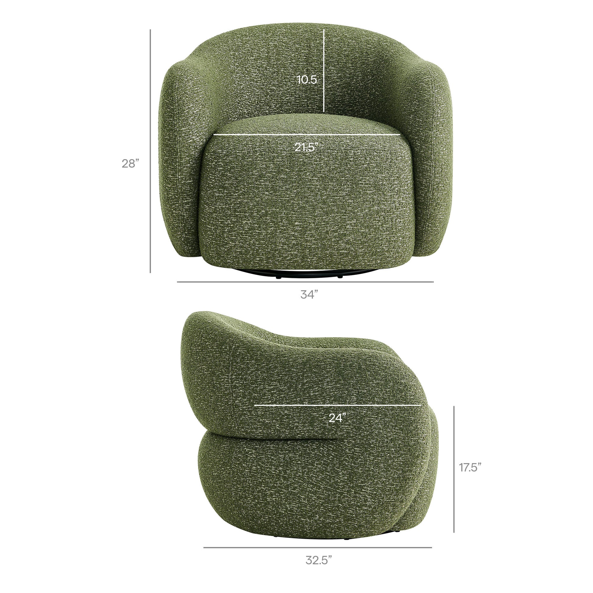Selby Textured Woven Fabric Swivel Accent Chair by Modway