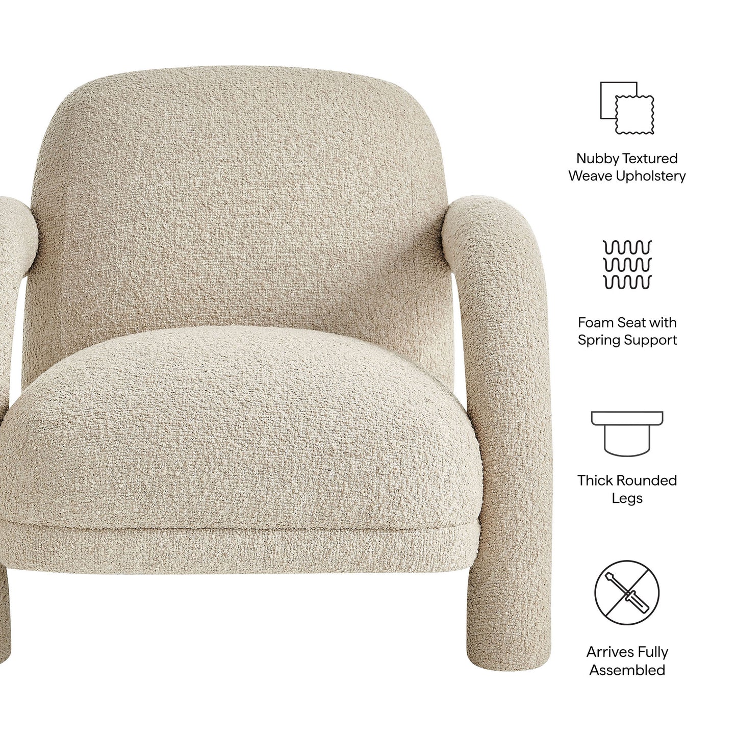 Ferris Textured Woven Fabric Lounge Chair by Modway