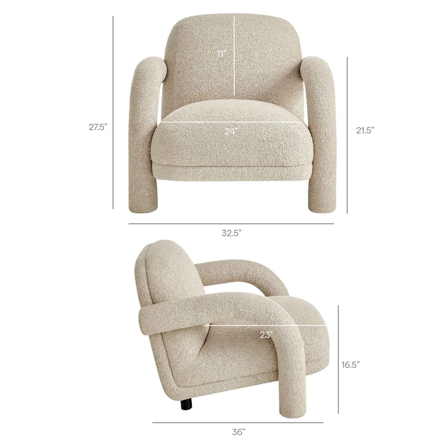 Ferris Textured Woven Fabric Lounge Chair by Modway