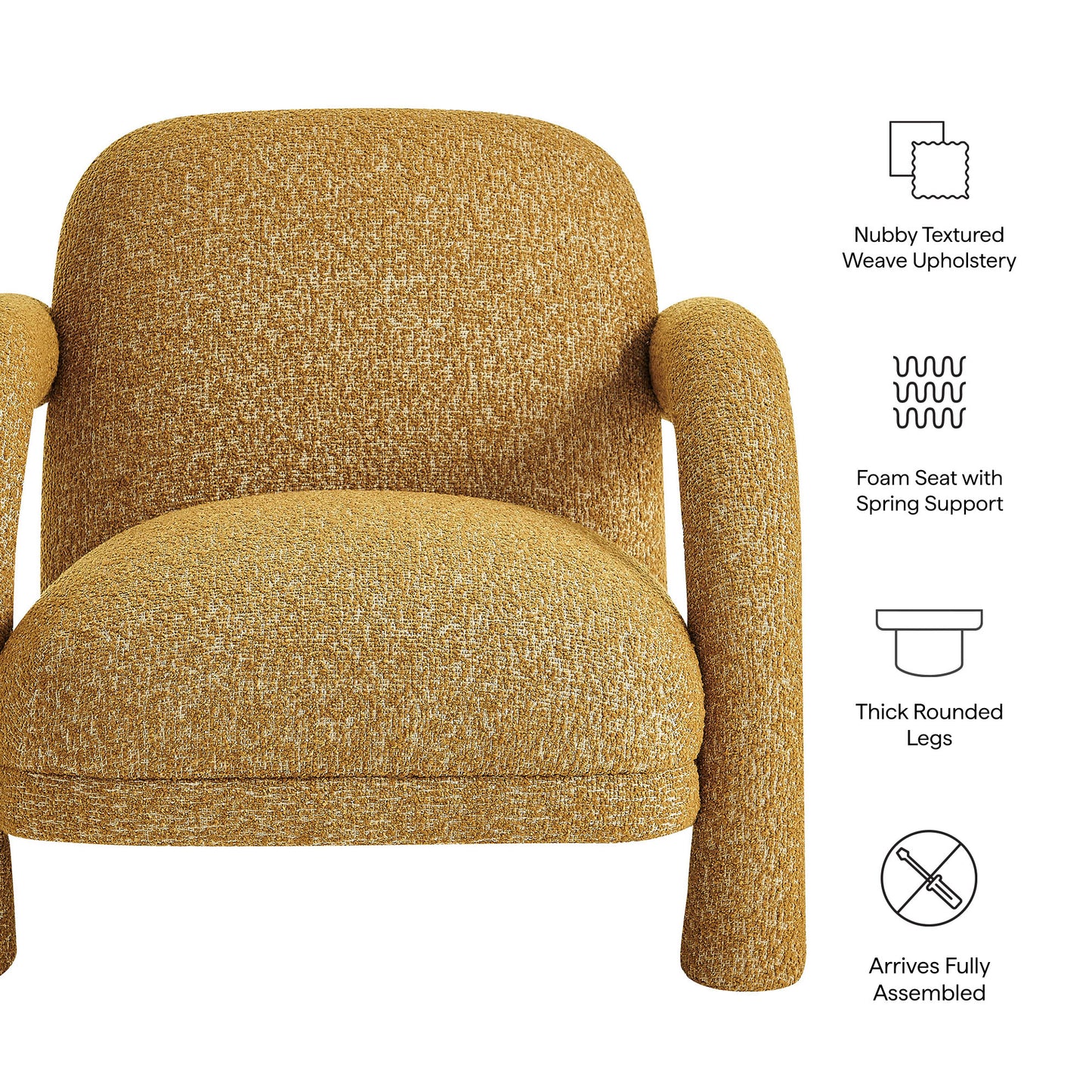 Ferris Textured Woven Fabric Lounge Chair by Modway