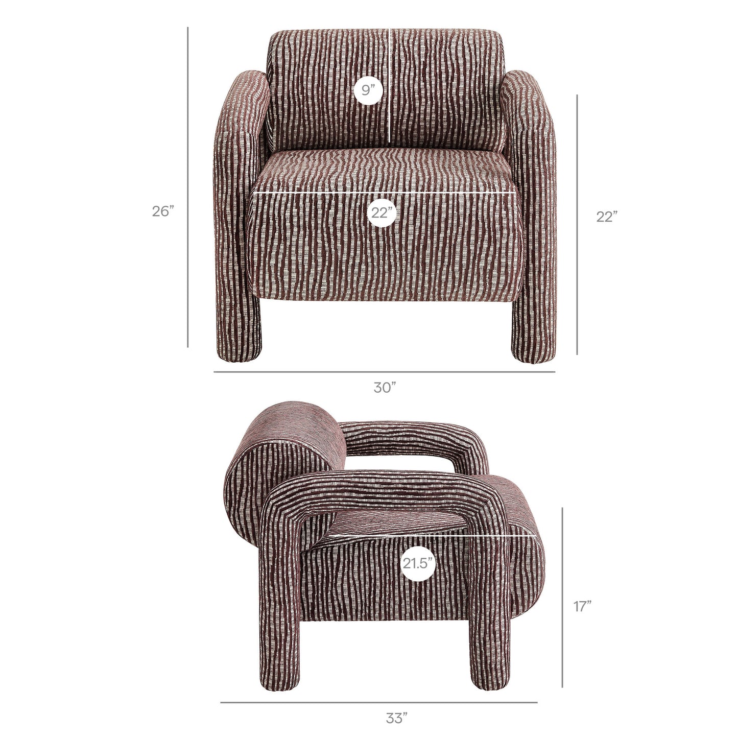 Quill Patterned Woven Fabric Accent Chair by Modway