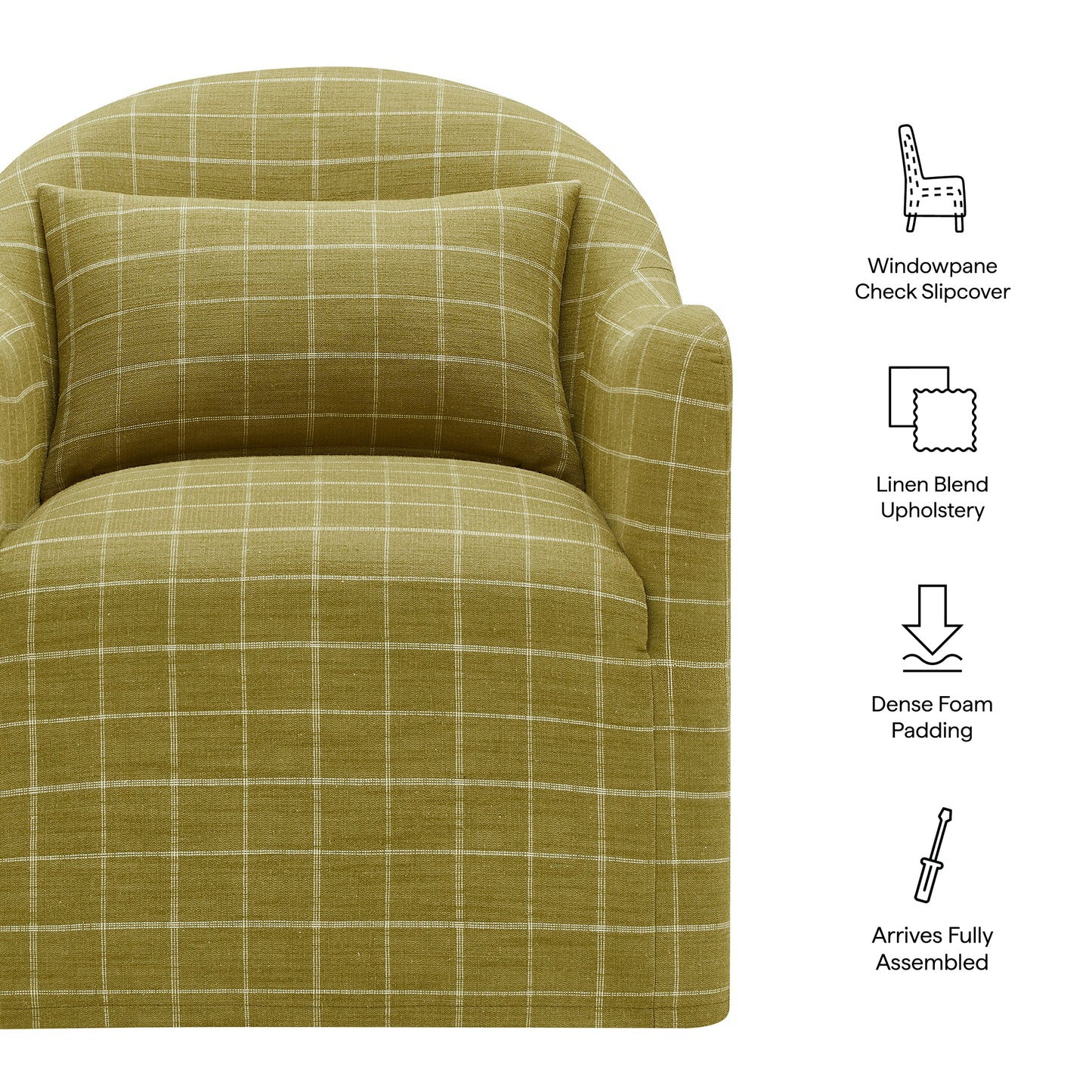 Bardot Slipcovered Linen Blend Accent Chair by Modway