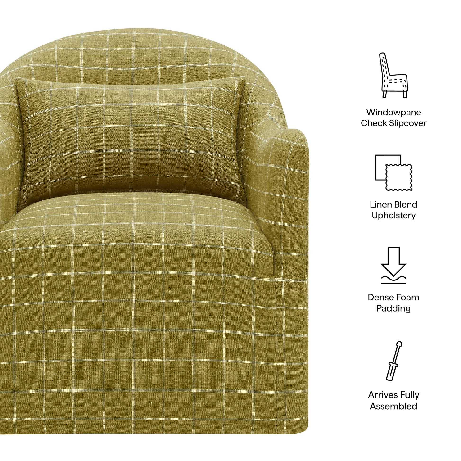 Bardot Slipcovered Linen Blend Accent Chair by Modway