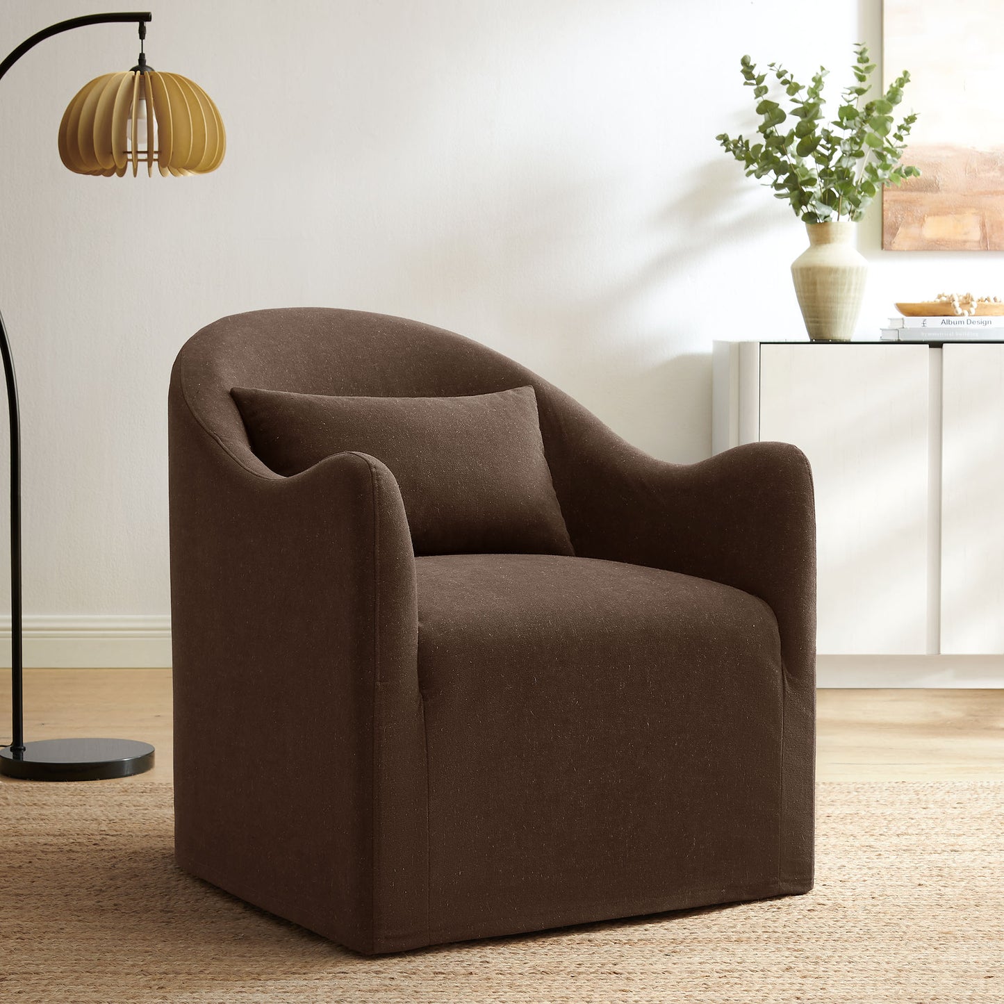 Bardot Slipcovered Linen Blend Accent Chair by Modway