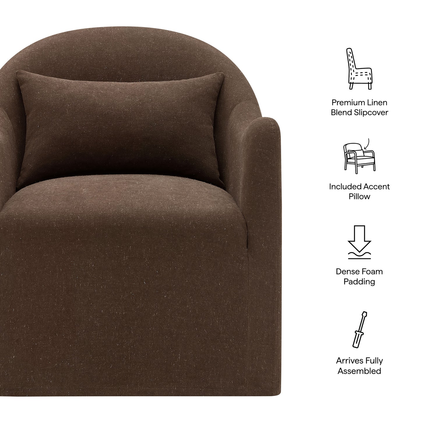 Bardot Slipcovered Linen Blend Accent Chair by Modway