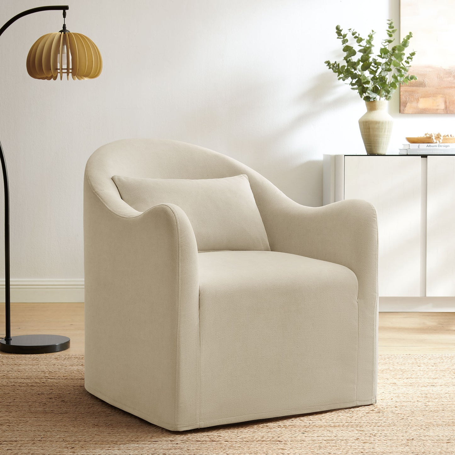 Bardot Slipcovered Linen Blend Accent Chair by Modway