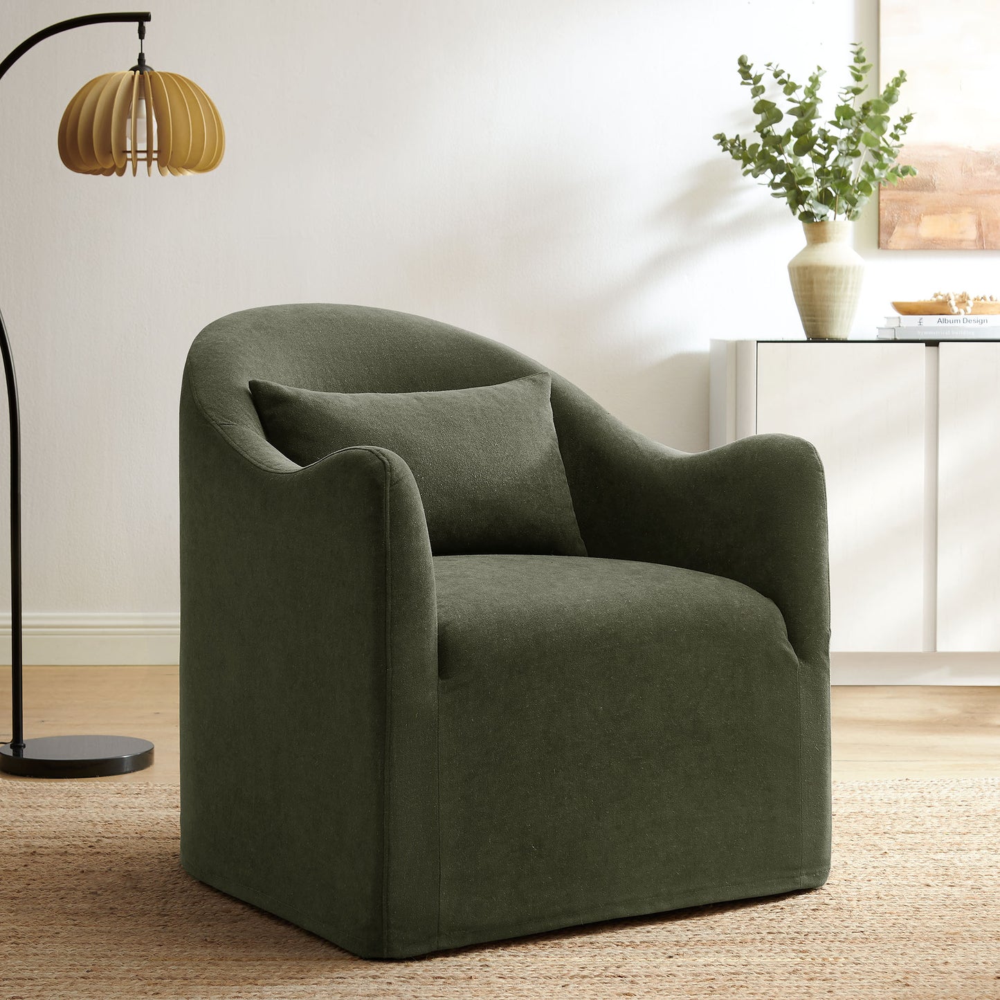 Bardot Slipcovered Linen Blend Accent Chair by Modway