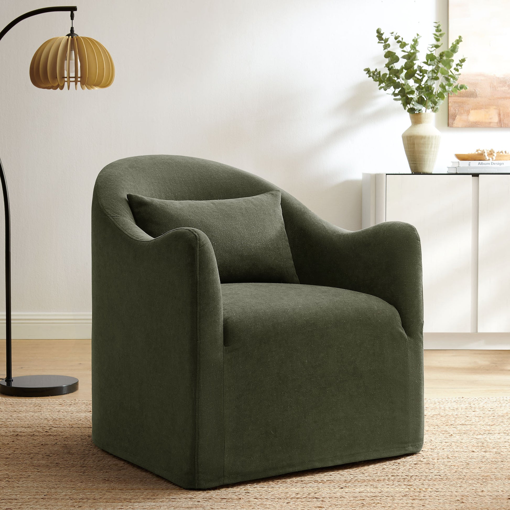 Bardot Slipcovered Linen Blend Accent Chair by Modway