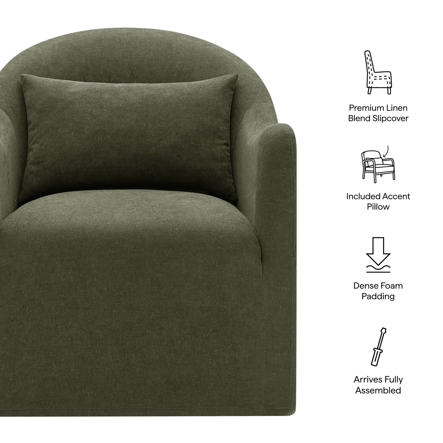 Bardot Slipcovered Linen Blend Accent Chair by Modway