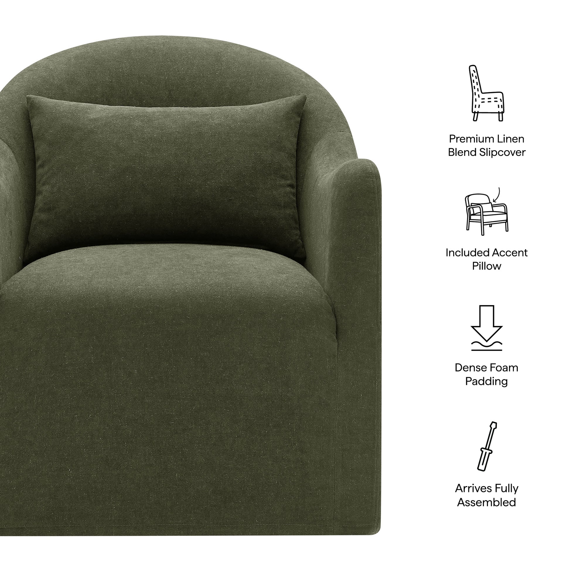 Bardot Slipcovered Linen Blend Accent Chair by Modway