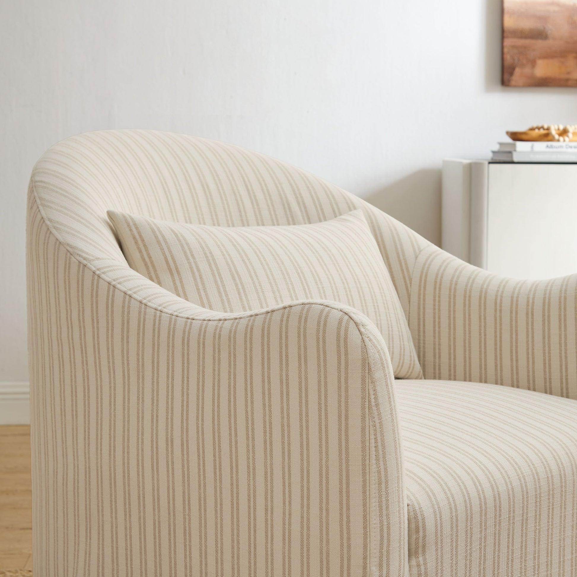Bardot Slipcovered Striped Accent Chair by Modway