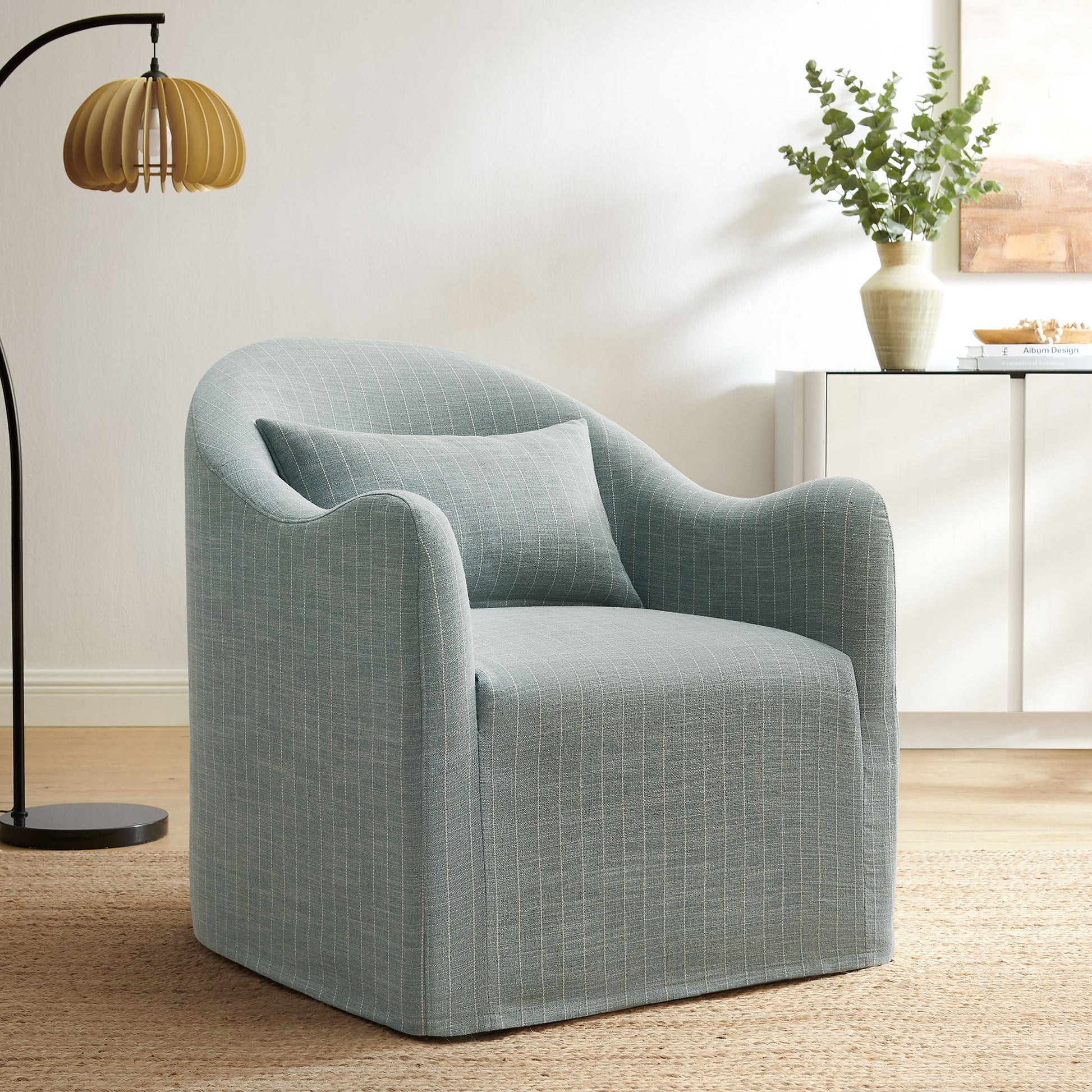 Bardot Slipcovered Striped Accent Chair by Modway