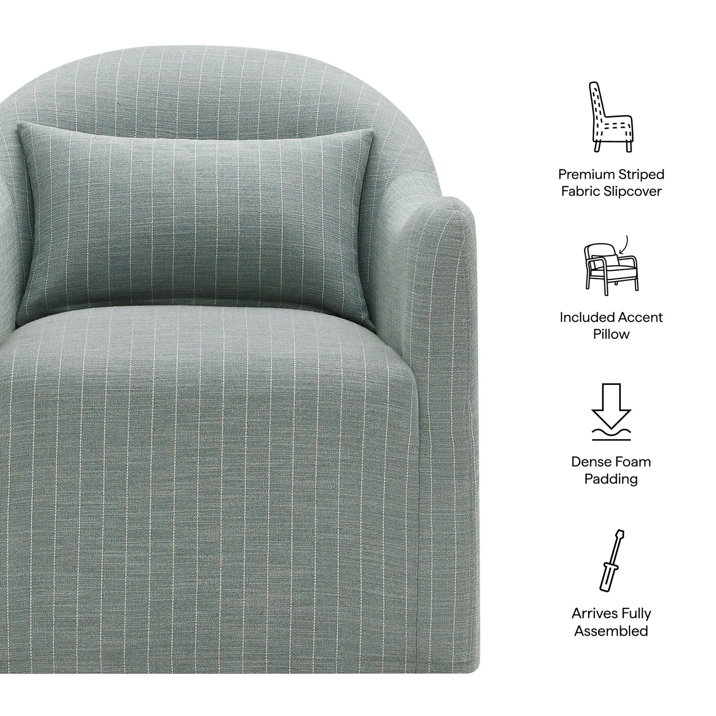 Bardot Slipcovered Striped Accent Chair by Modway