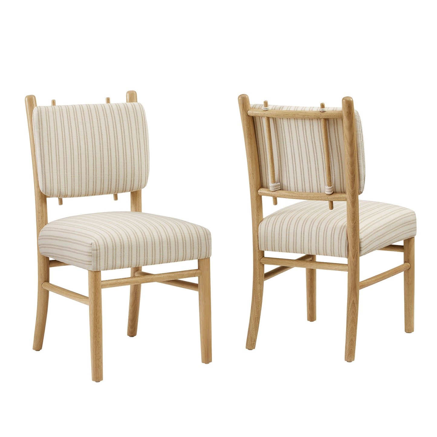 Mauden Striped Dining Side Chairs Set of 2 by Modway