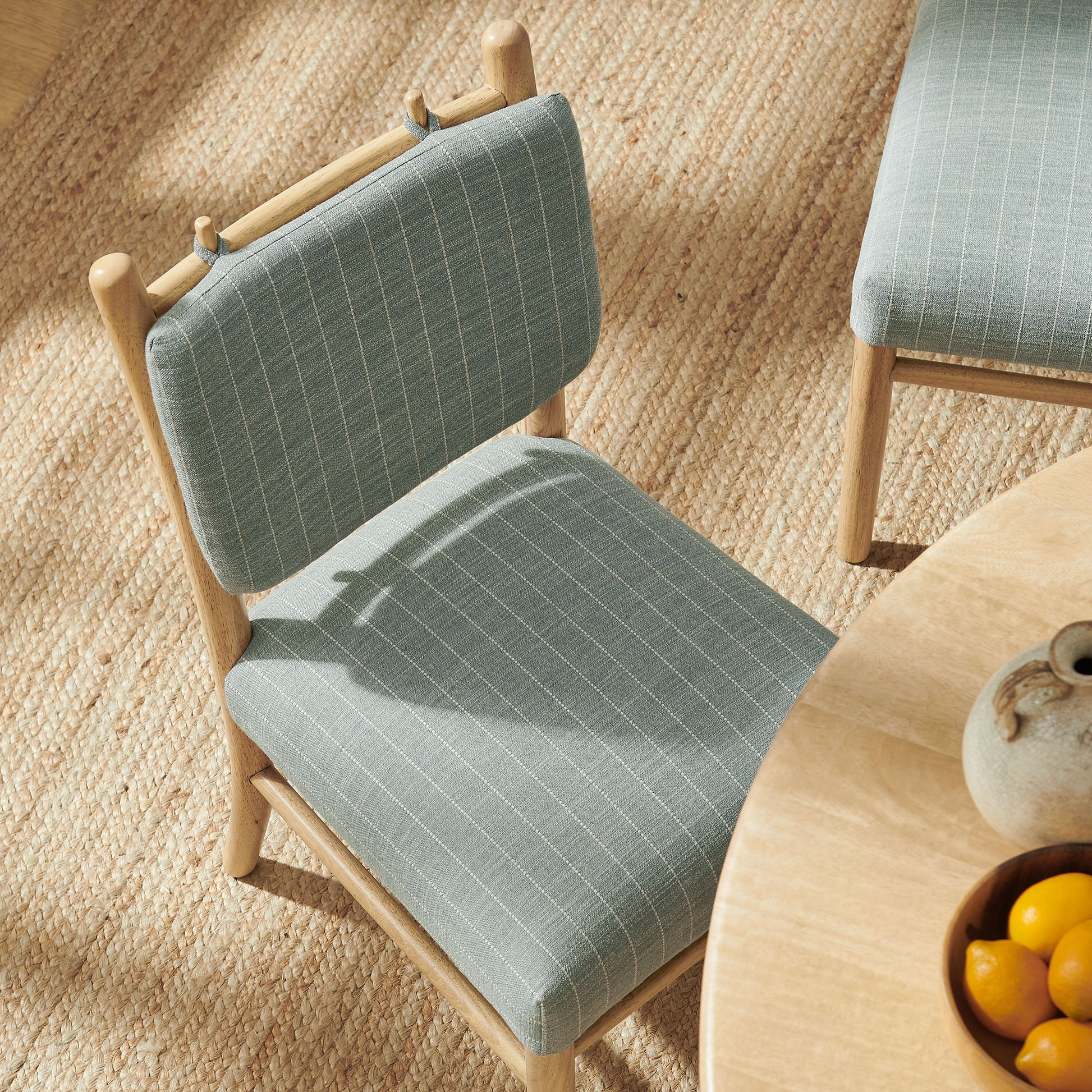 Mauden Striped Dining Side Chairs Set of 2 by Modway