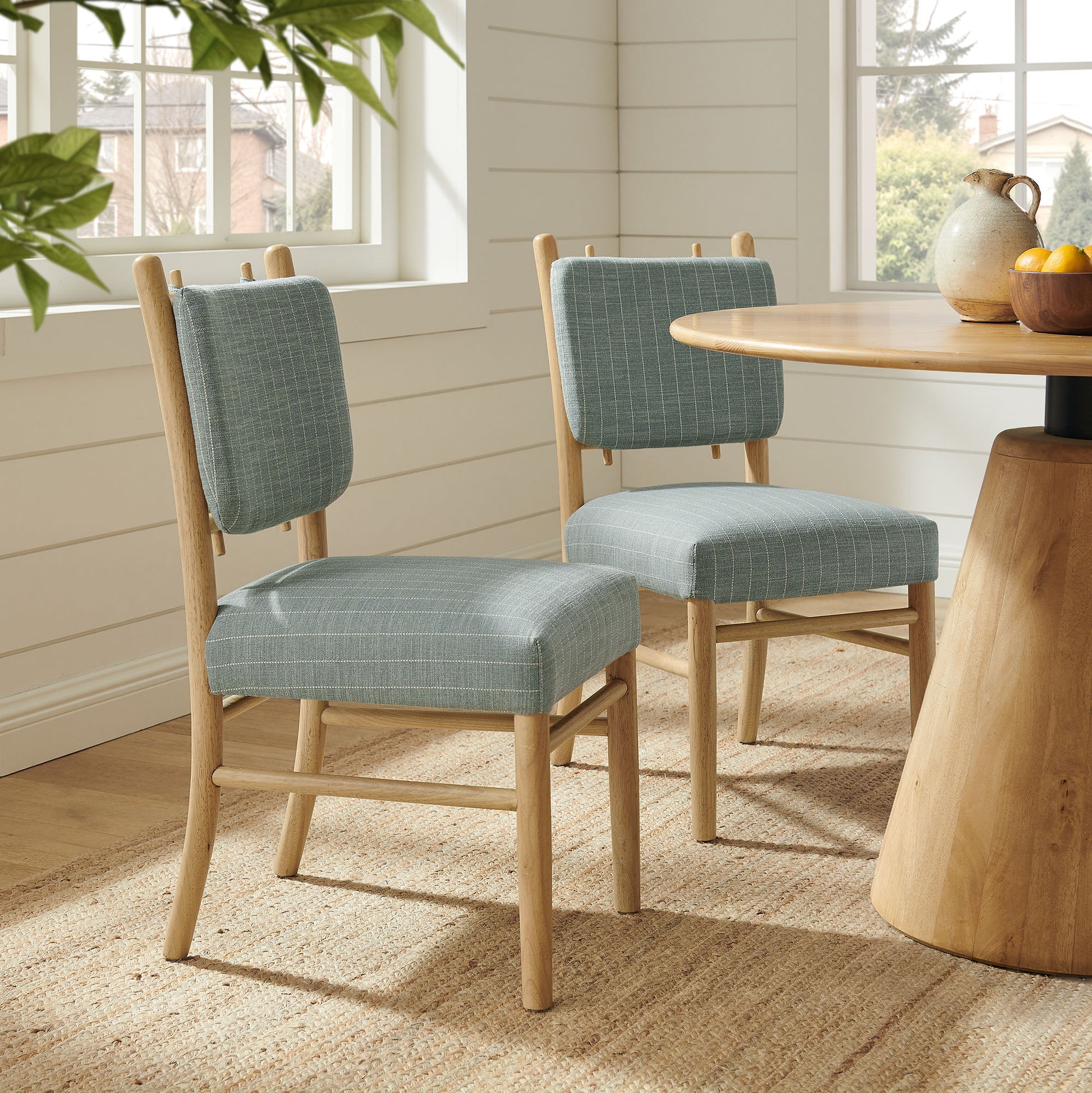 Mauden Striped Dining Side Chairs Set of 2 by Modway