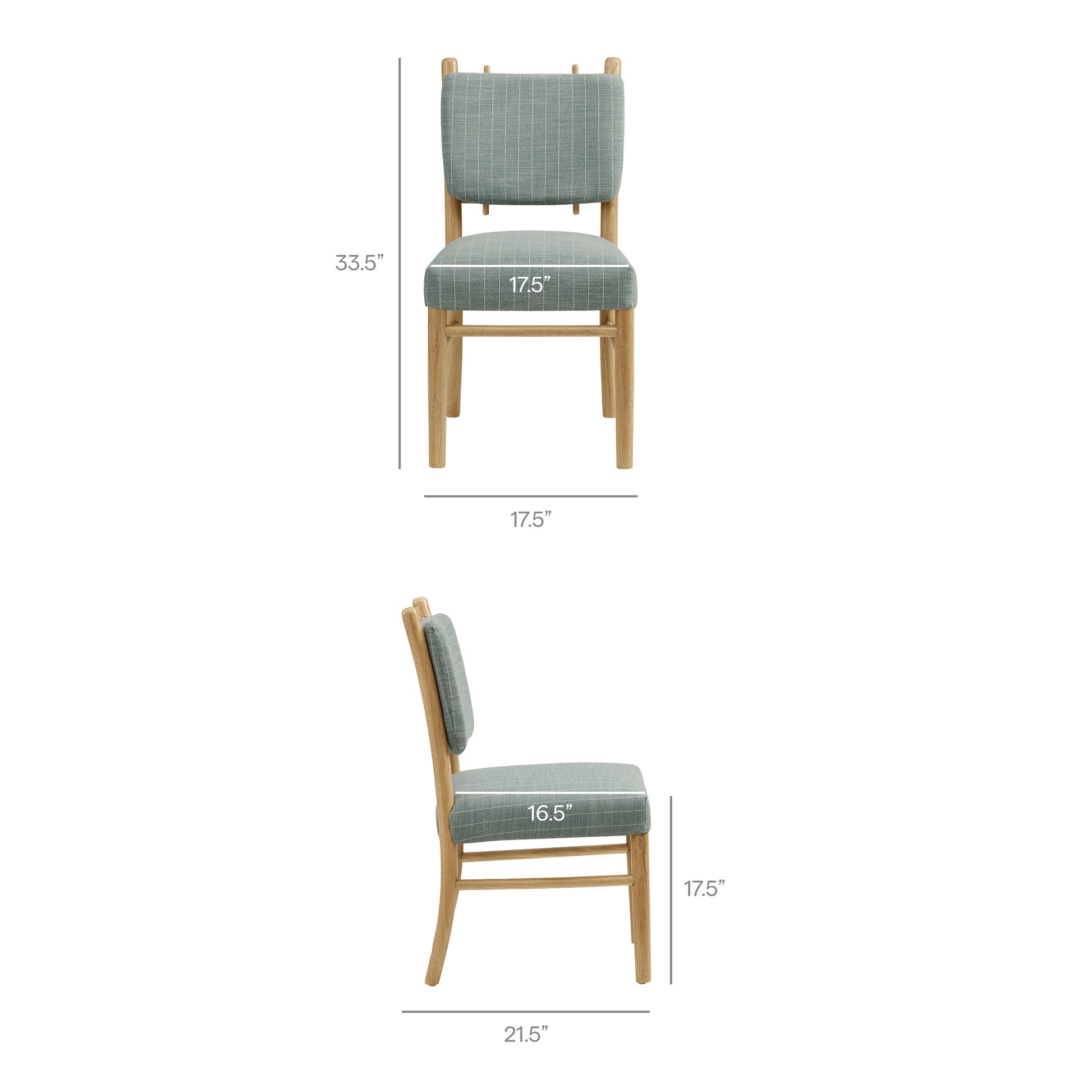 Mauden Striped Dining Side Chairs Set of 2 by Modway