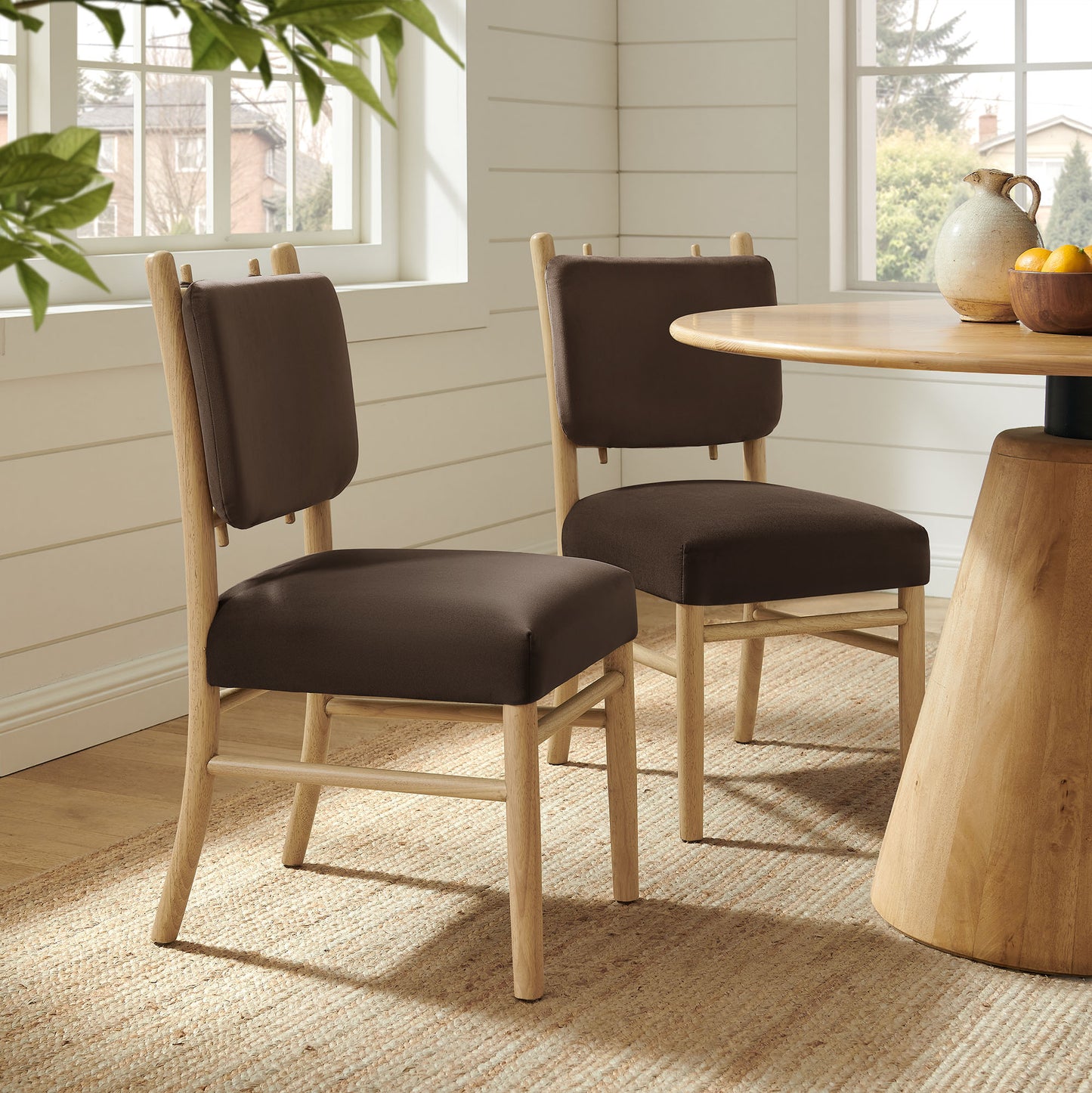 Mauden Performance Velvet Dining Side Chairs Set of 2 by Modway