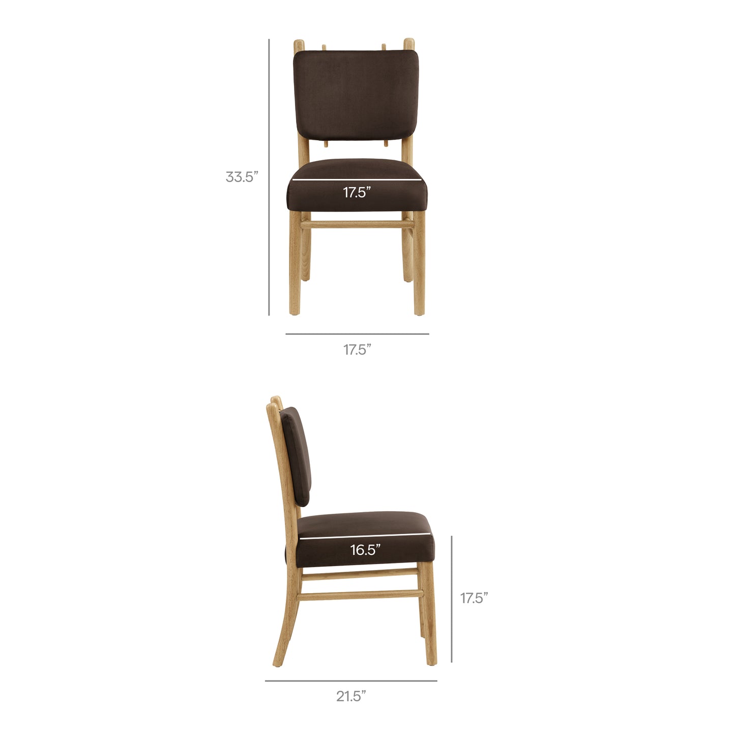 Mauden Performance Velvet Dining Side Chairs Set of 2 by Modway