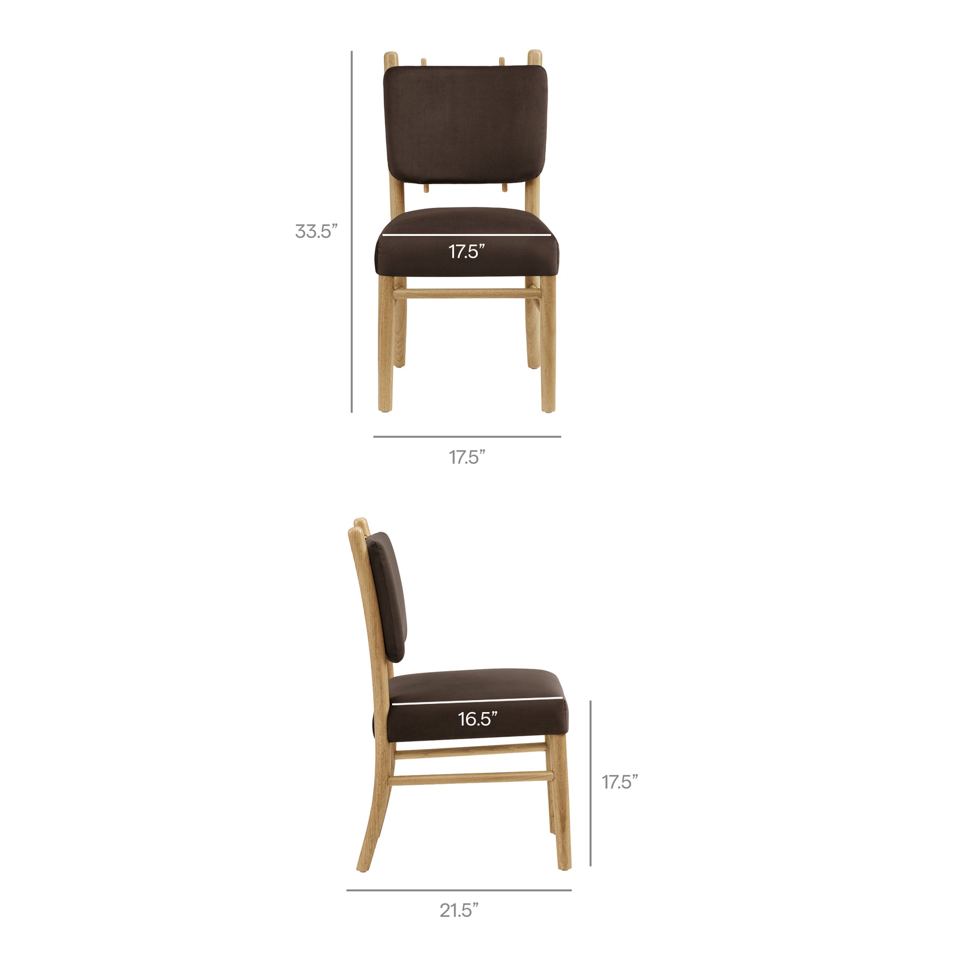 Mauden Performance Velvet Dining Side Chairs Set of 2 by Modway
