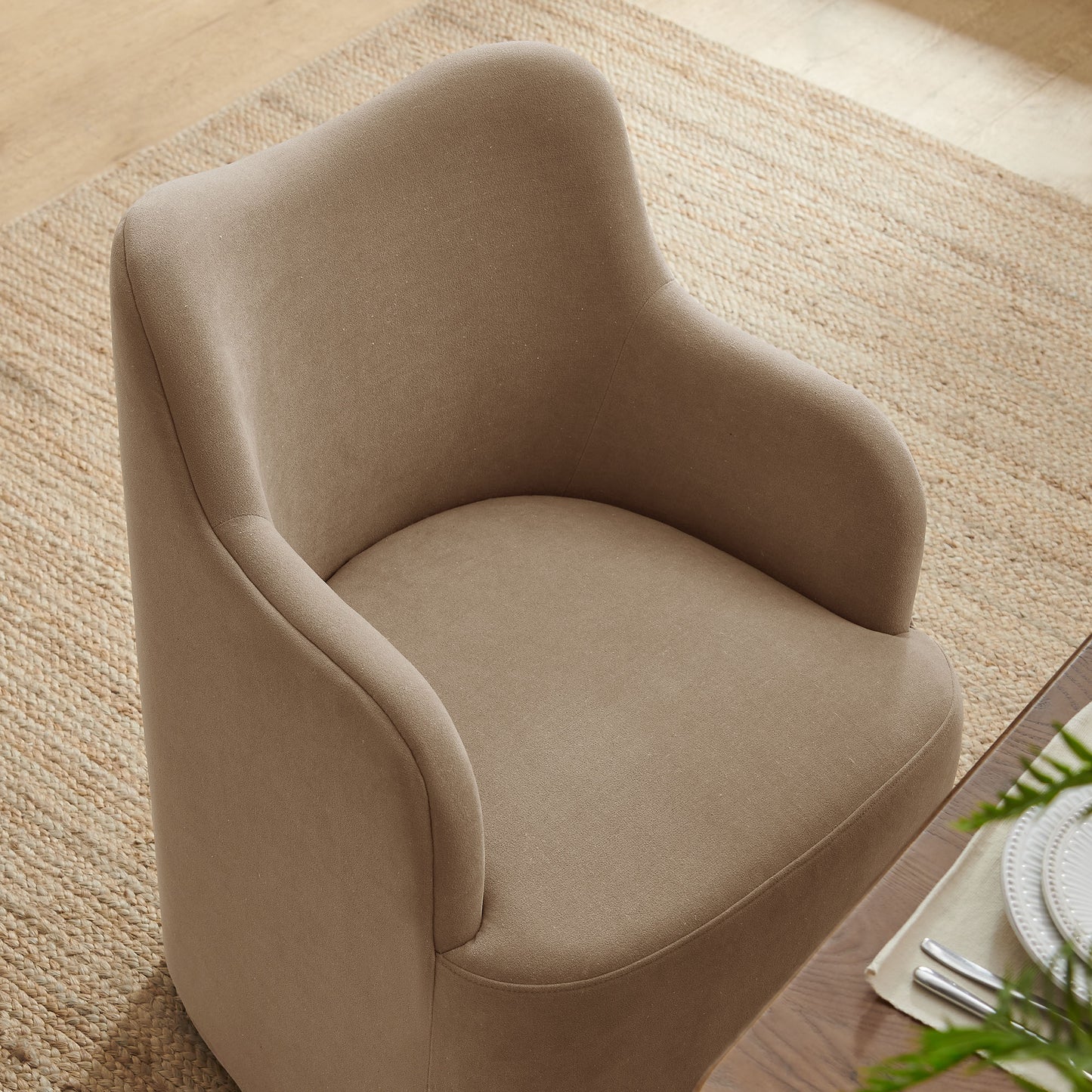 Cordelle Linen Blend Swivel Dining Chair by Modway