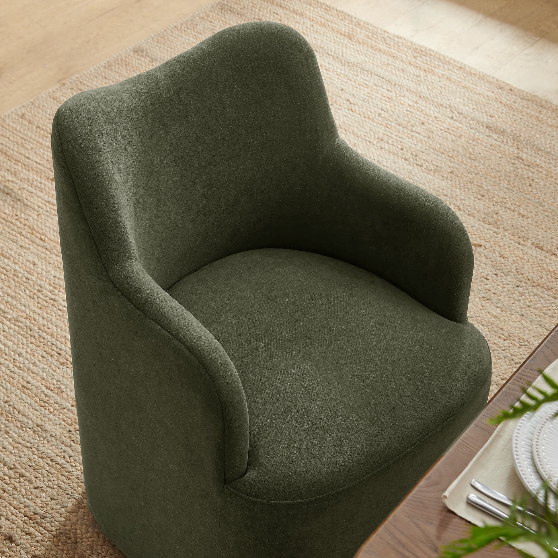 Cordelle Linen Blend Swivel Dining Chair by Modway