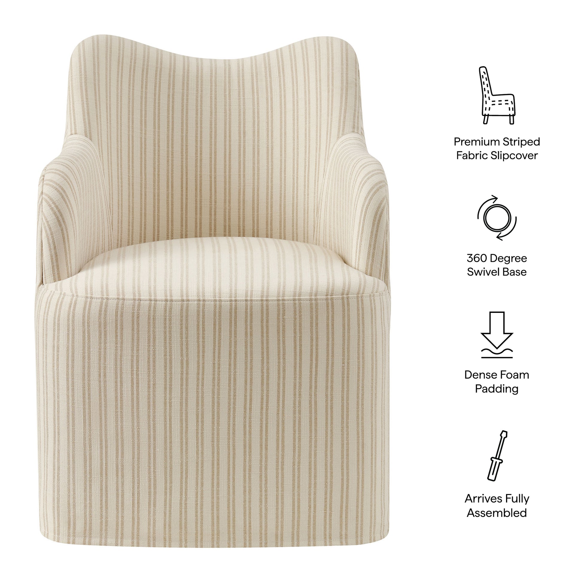 Cordelle Linen Blend Swivel Dining Chair by Modway