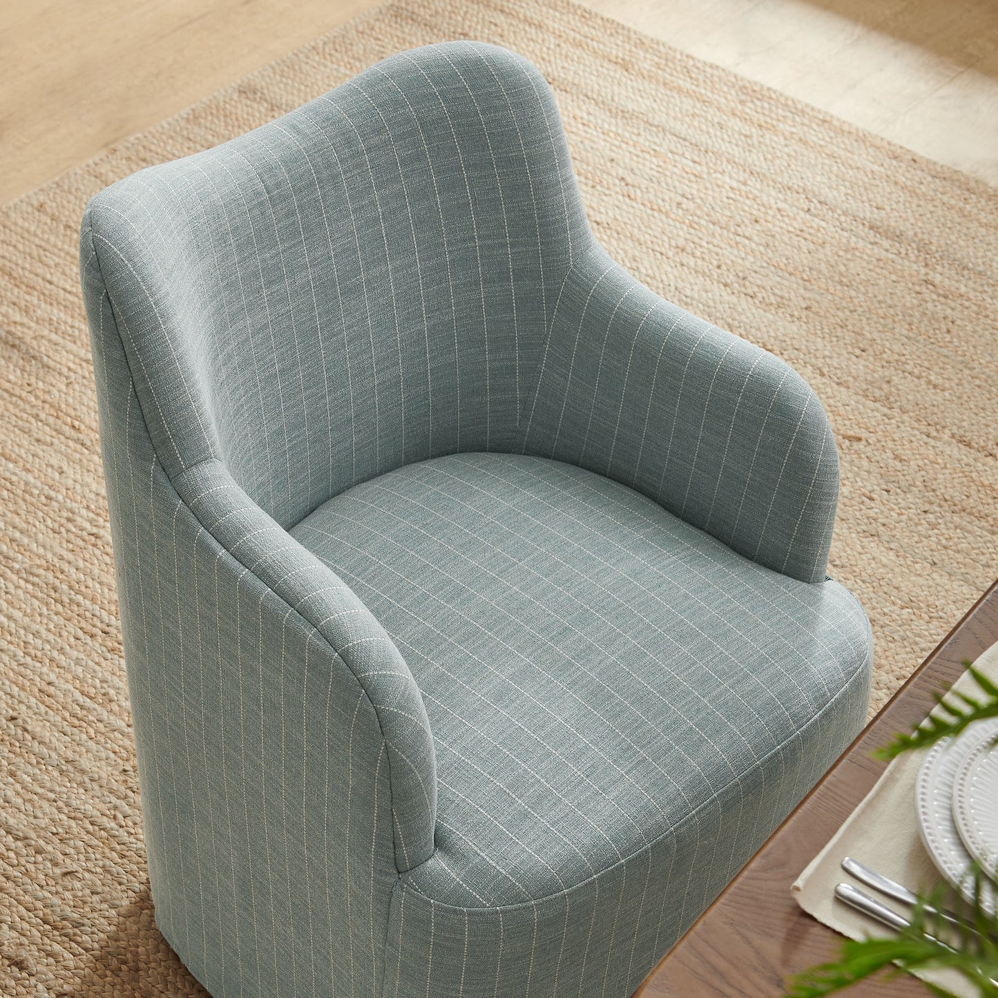 Cordelle Linen Blend Swivel Dining Chair by Modway