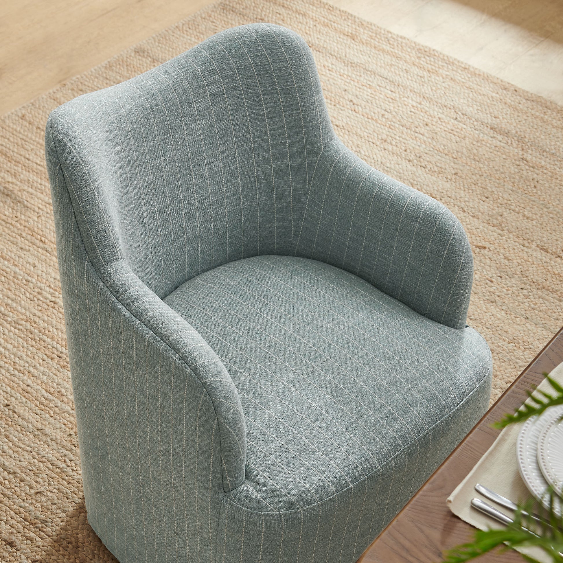 Cordelle Linen Blend Swivel Dining Chair by Modway