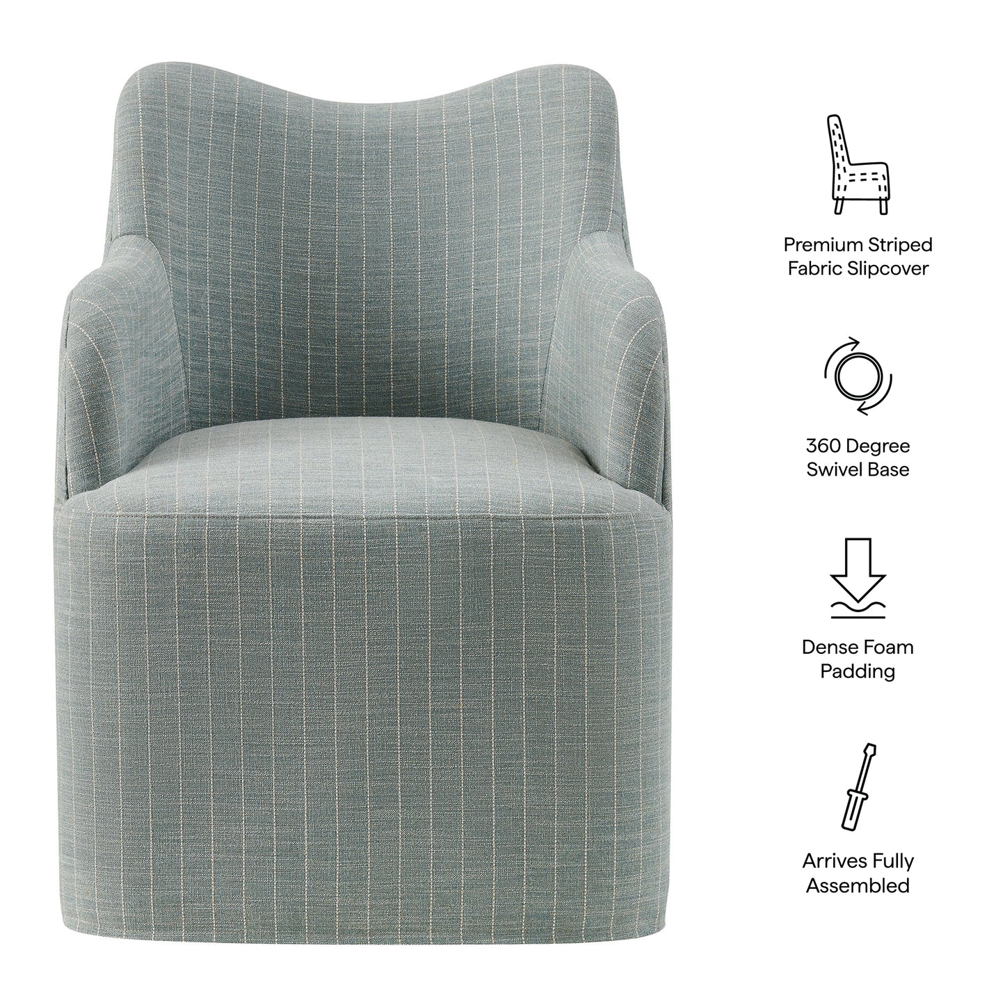 Cordelle Linen Blend Swivel Dining Chair by Modway
