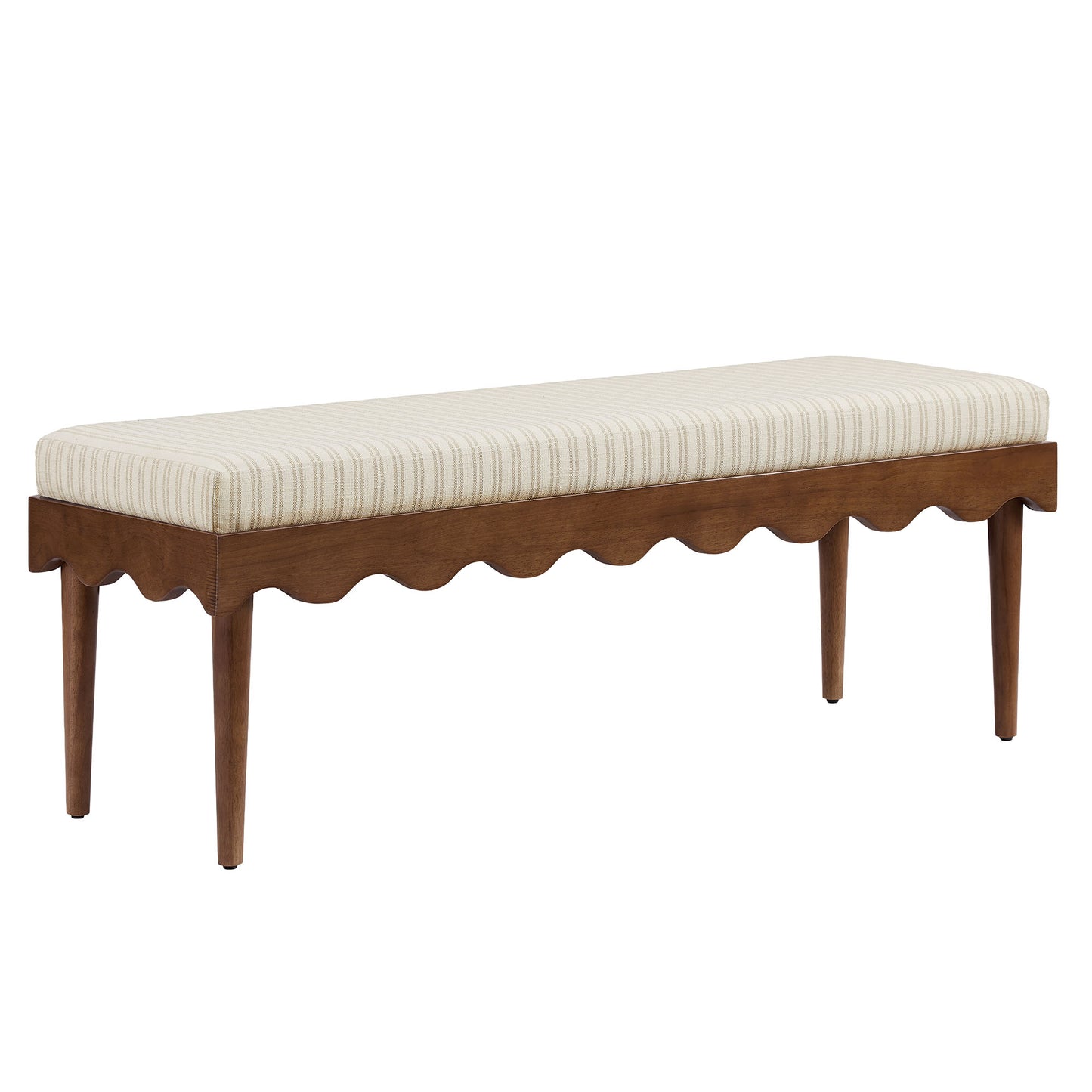 Mirette Scalloped Edge Striped Accent Bench by Modway