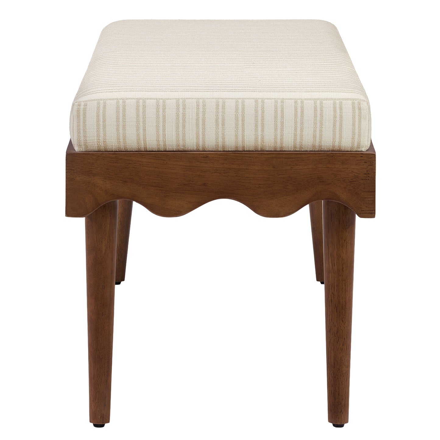 Mirette Scalloped Edge Striped Accent Bench by Modway