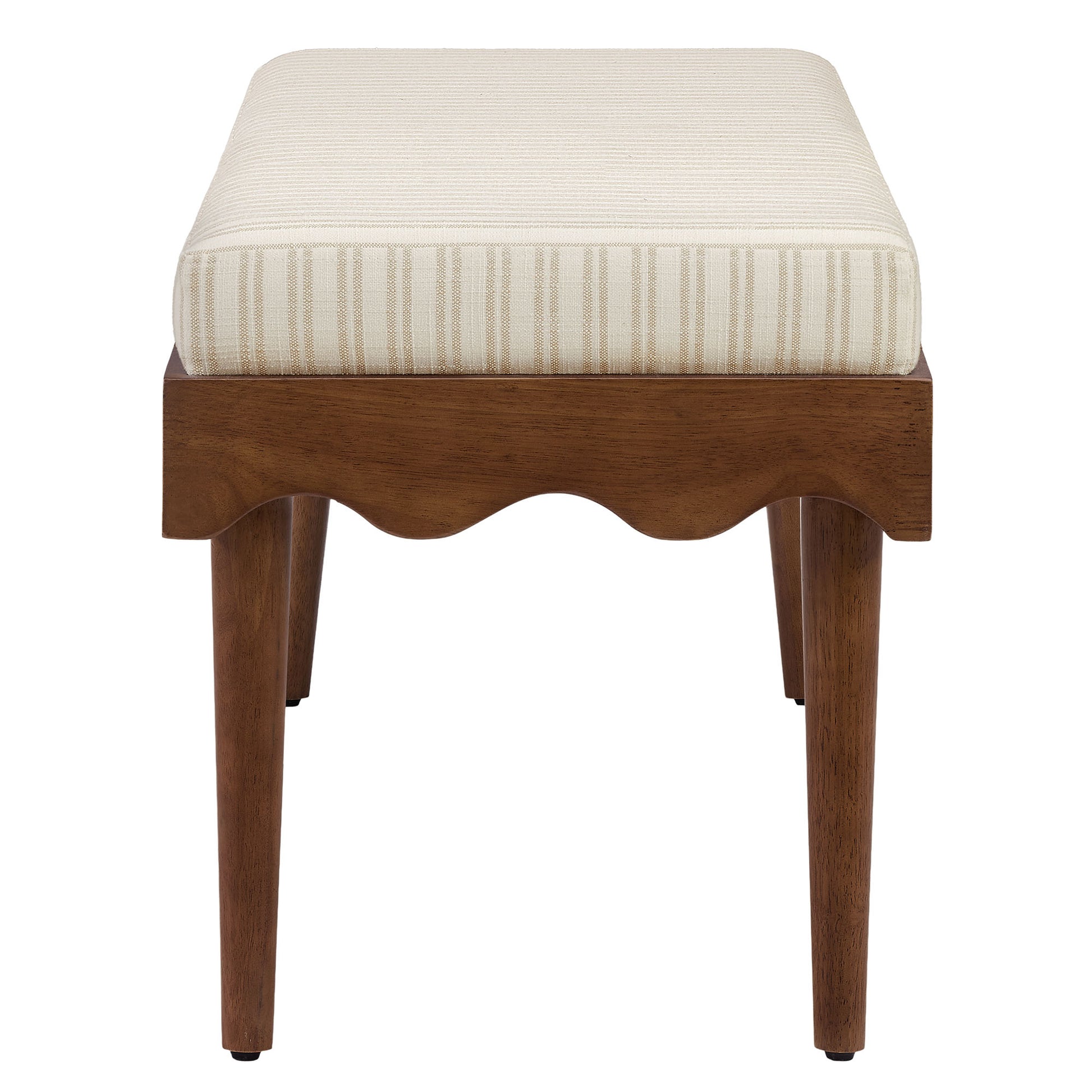 Mirette Scalloped Edge Striped Accent Bench by Modway