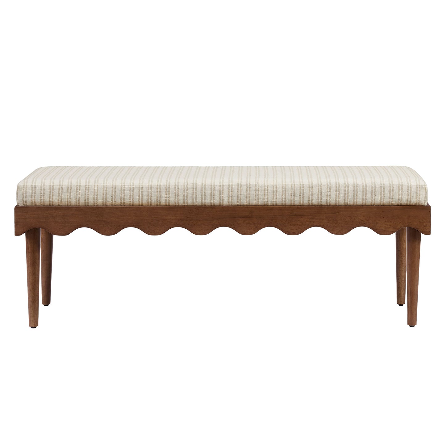 Mirette Scalloped Edge Striped Accent Bench by Modway