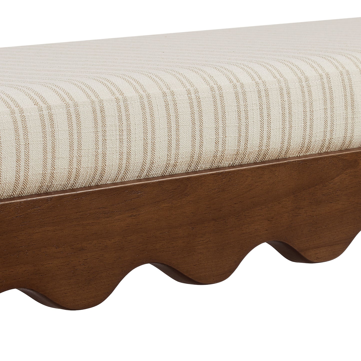 Mirette Scalloped Edge Striped Accent Bench by Modway