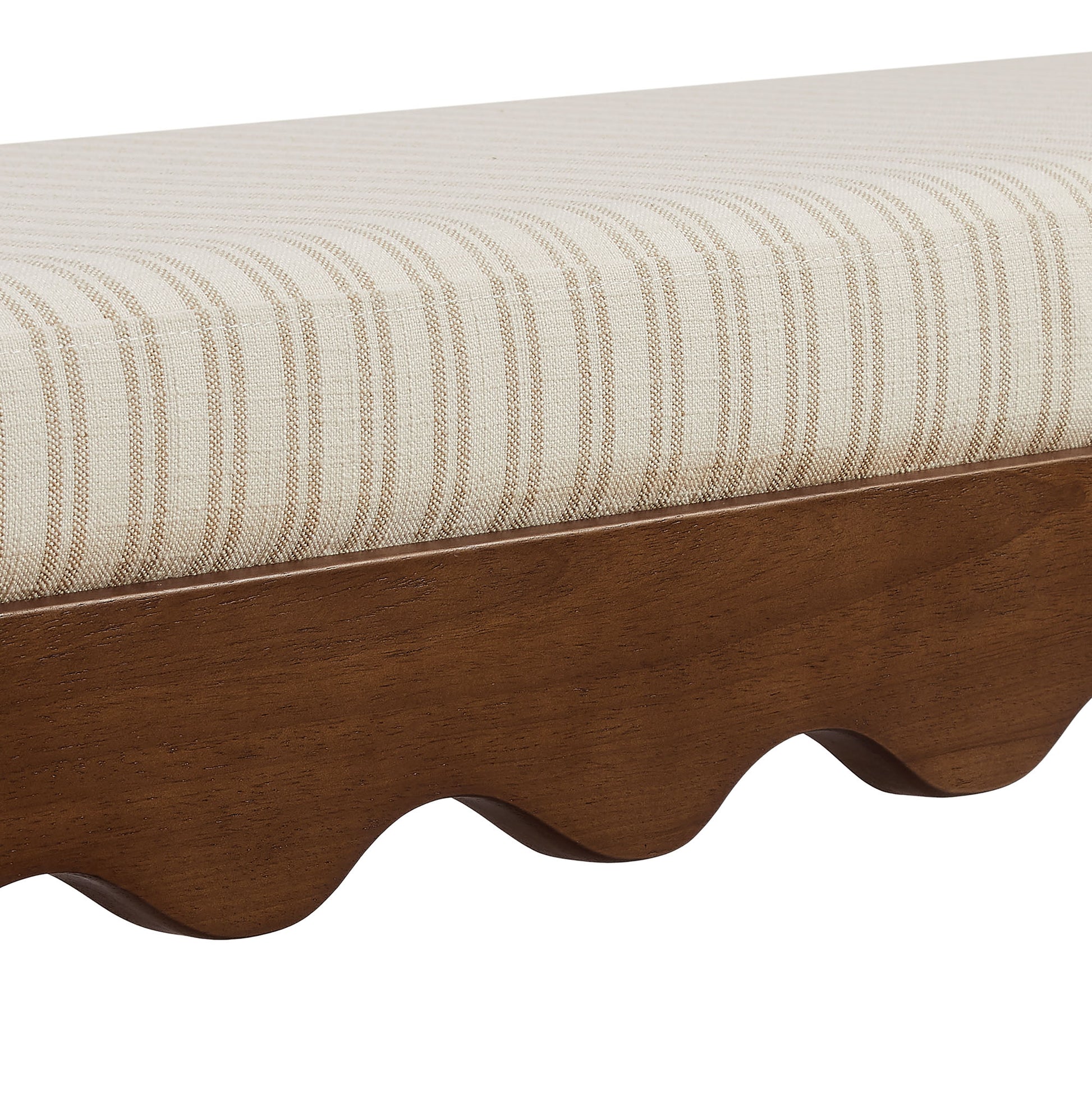 Mirette Scalloped Edge Striped Accent Bench by Modway