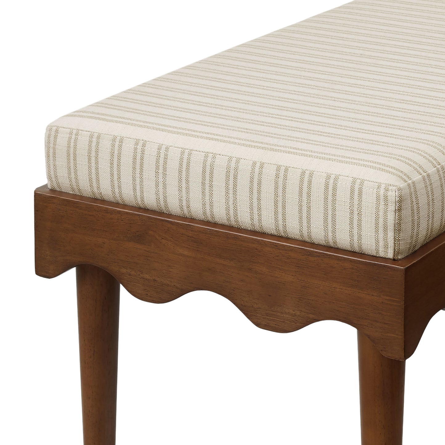 Mirette Scalloped Edge Striped Accent Bench by Modway