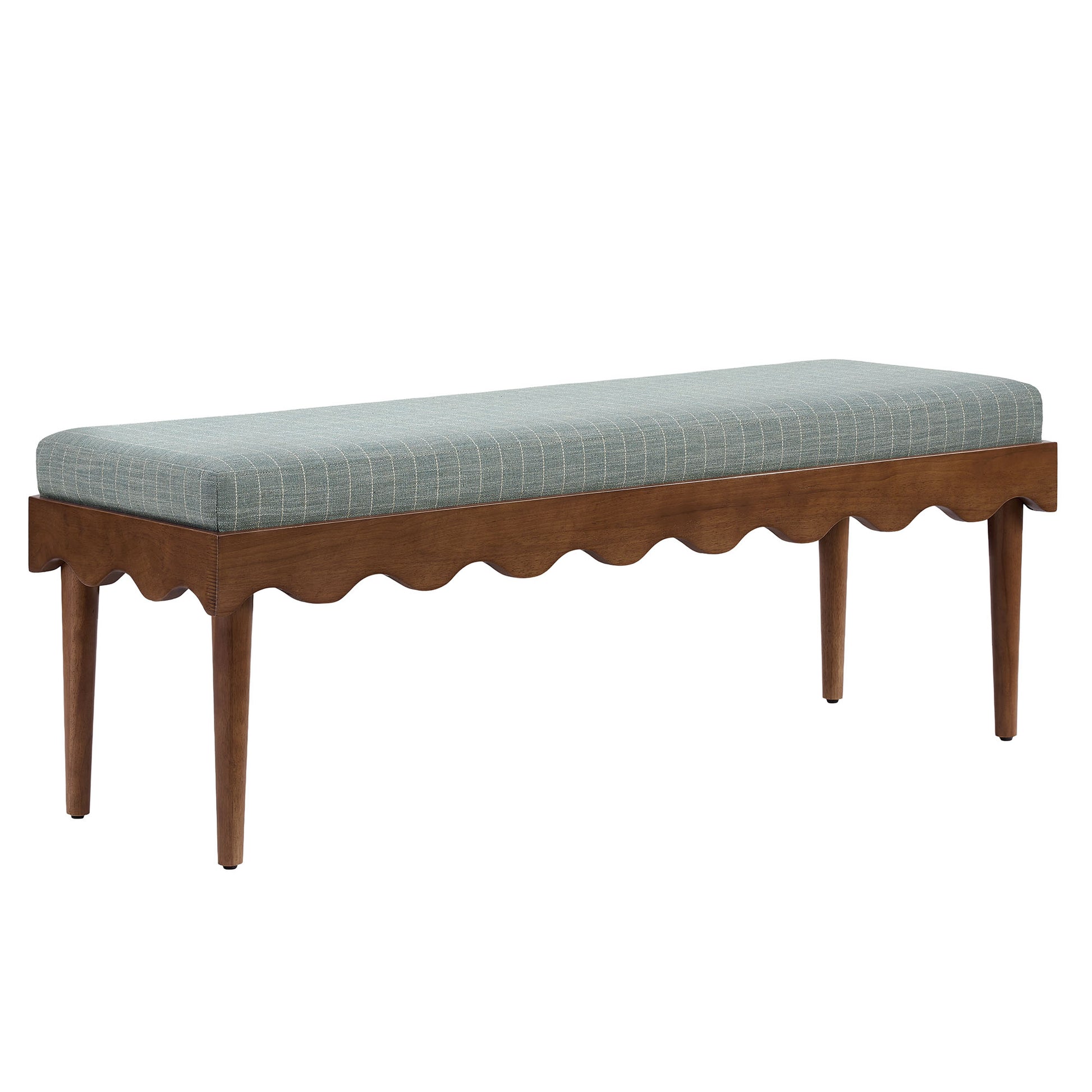 Mirette Scalloped Edge Striped Accent Bench by Modway
