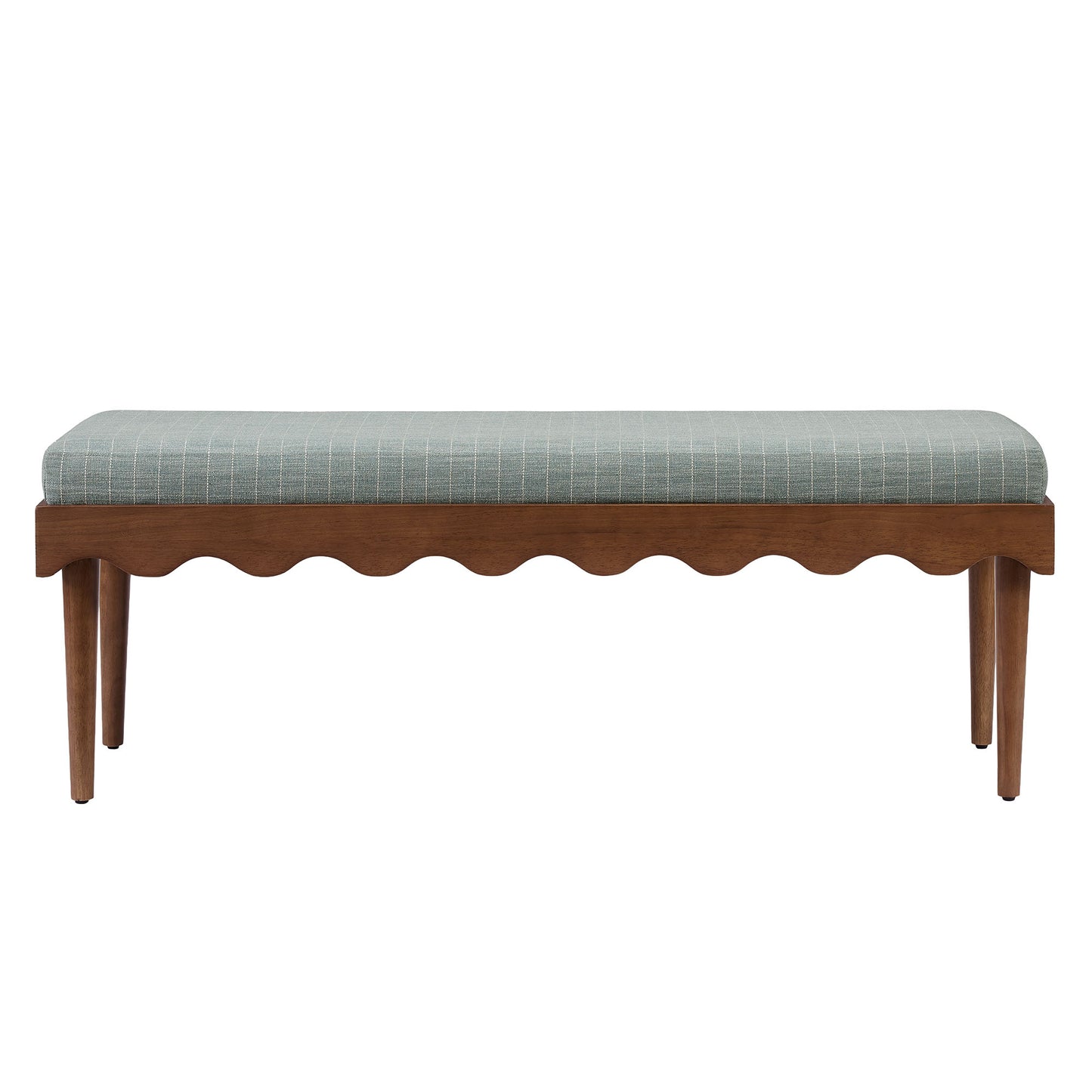 Mirette Scalloped Edge Striped Accent Bench by Modway