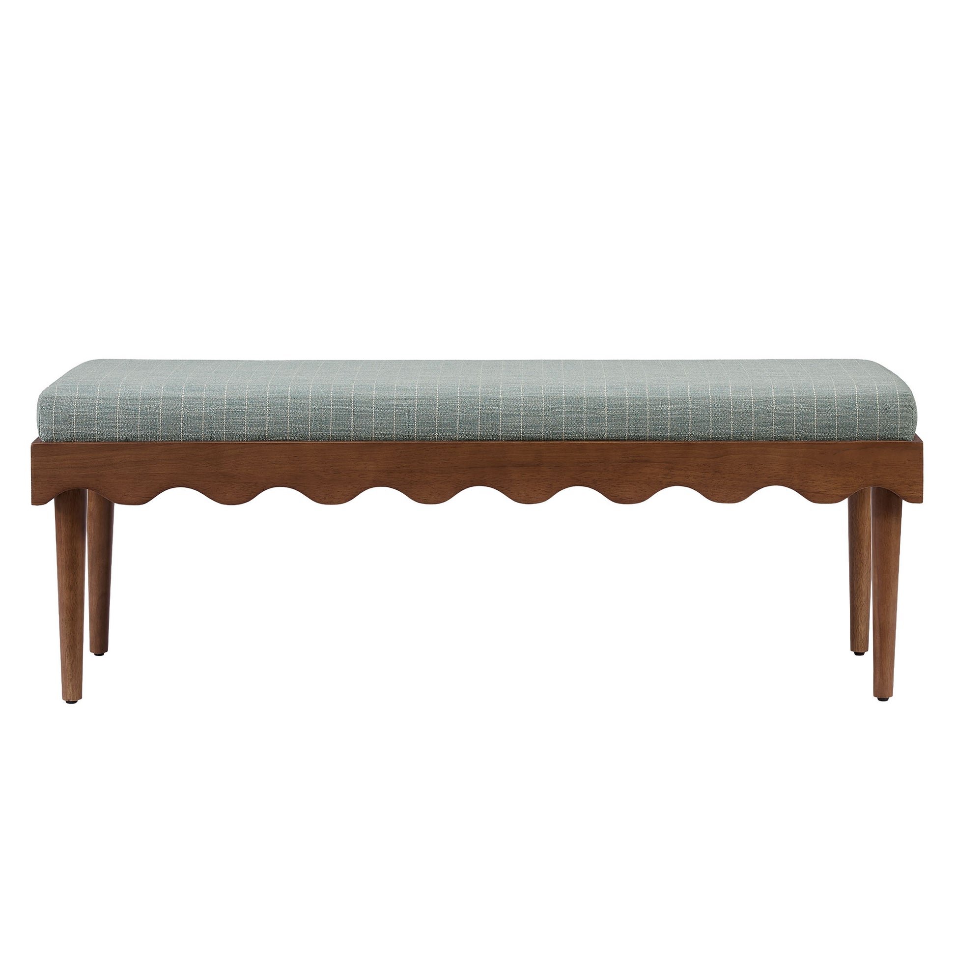 Mirette Scalloped Edge Striped Accent Bench by Modway