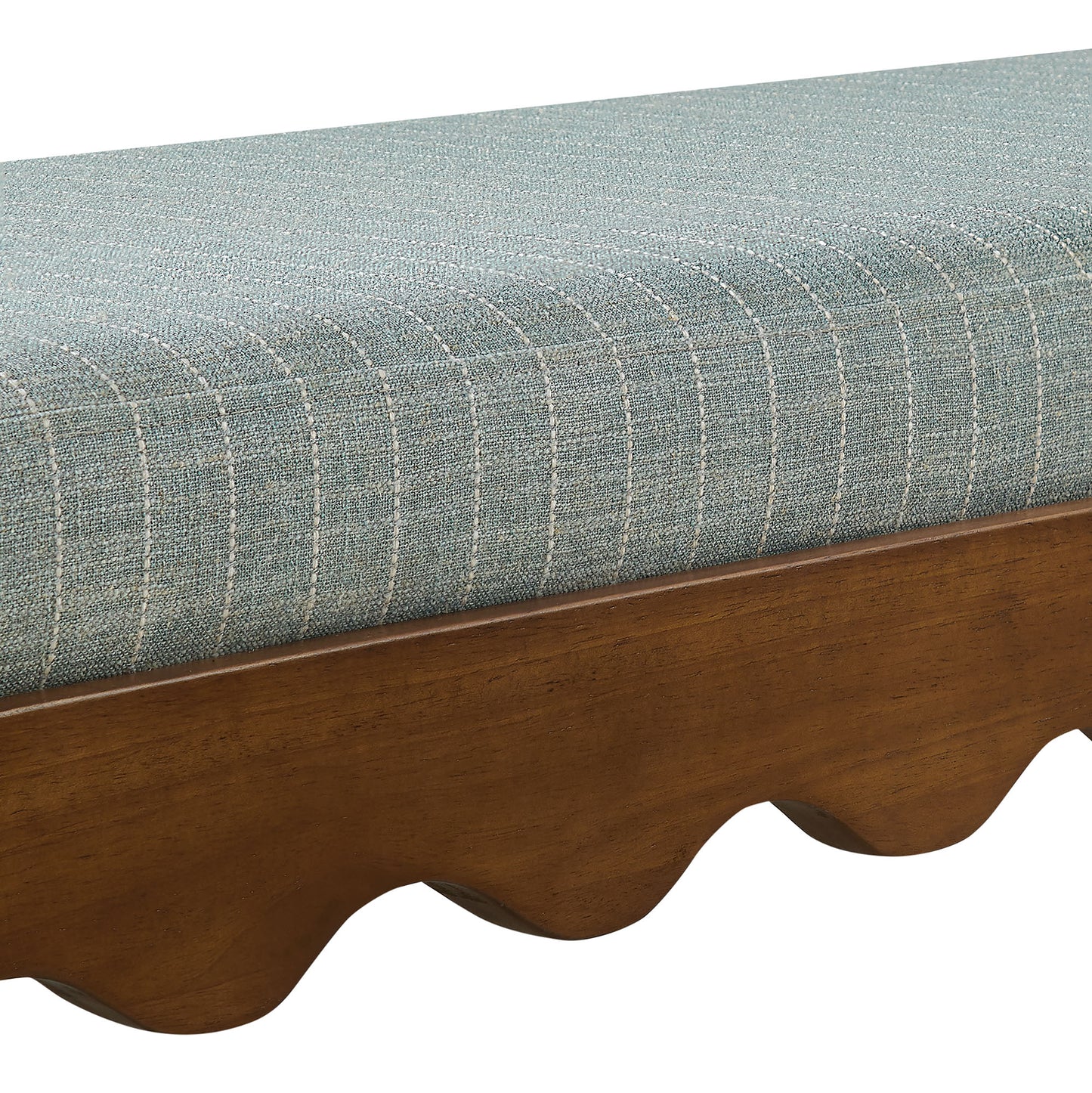 Mirette Scalloped Edge Striped Accent Bench by Modway