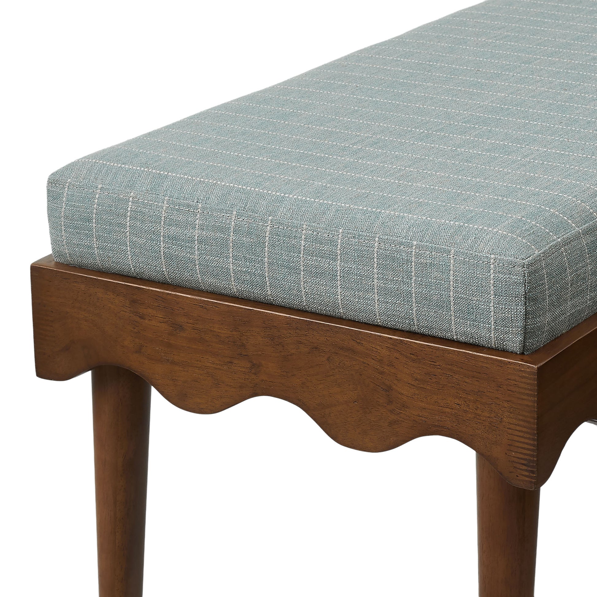Mirette Scalloped Edge Striped Accent Bench by Modway