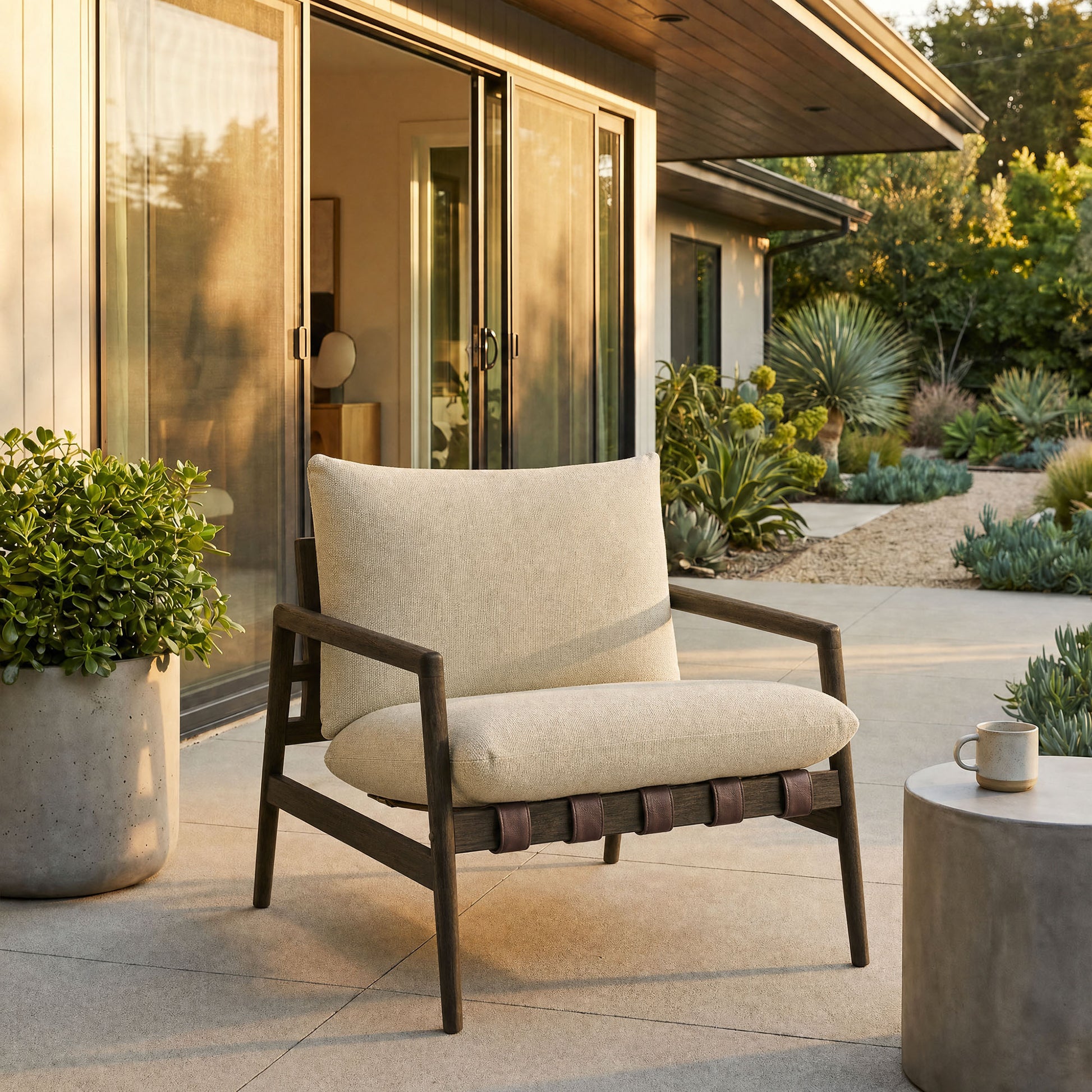 Nomi Outdoor Patio Teak Wood Sling Chair by Modway