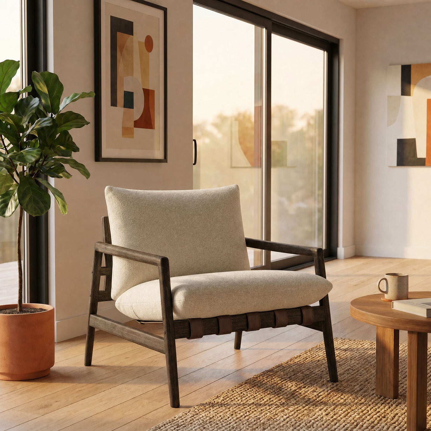 Nomi Outdoor Patio Teak Wood Sling Chair by Modway