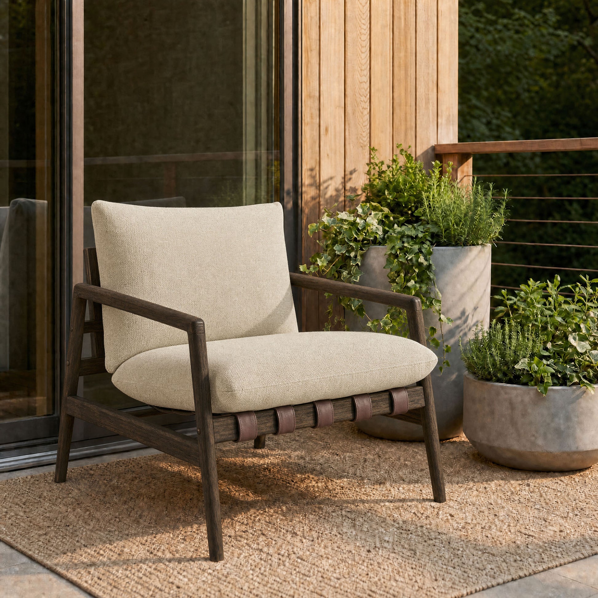 Nomi Outdoor Patio Teak Wood Sling Chair by Modway