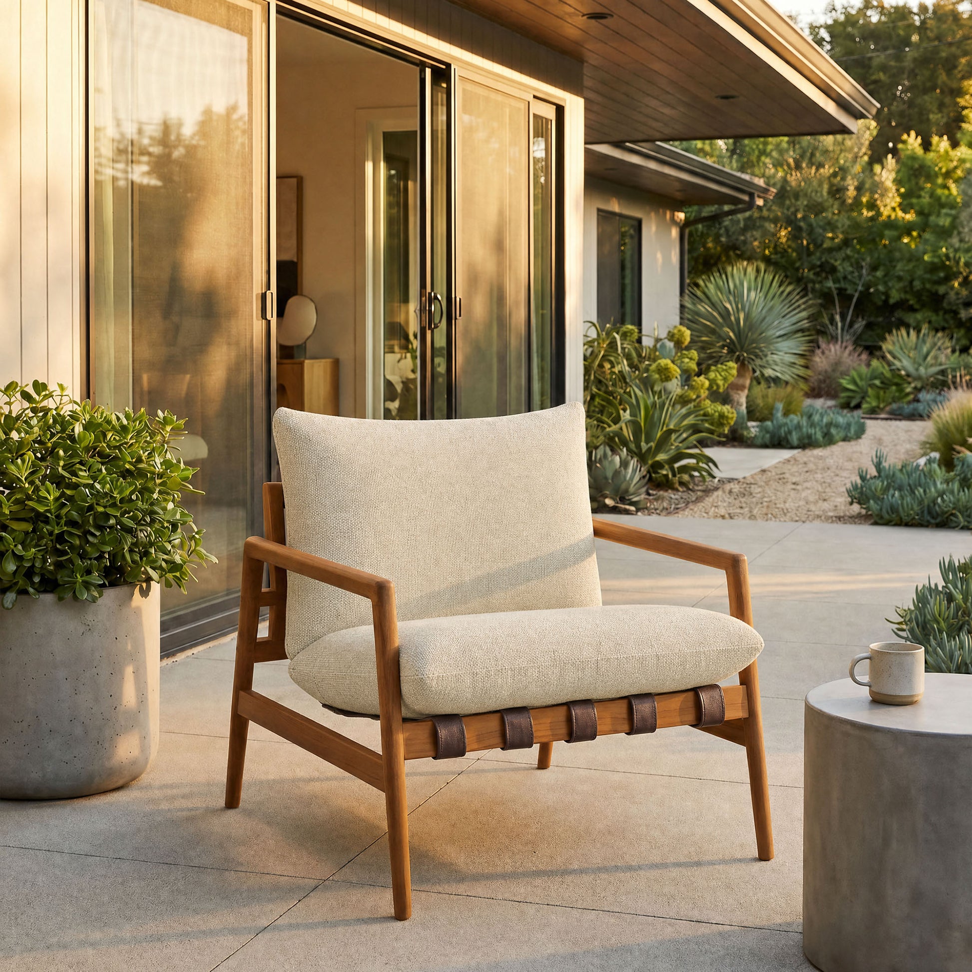 Nomi Outdoor Patio Teak Wood Sling Chair by Modway
