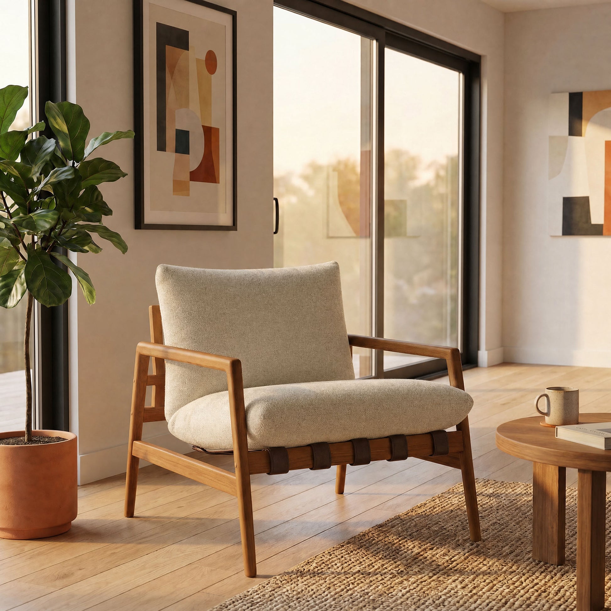 Nomi Outdoor Patio Teak Wood Sling Chair by Modway
