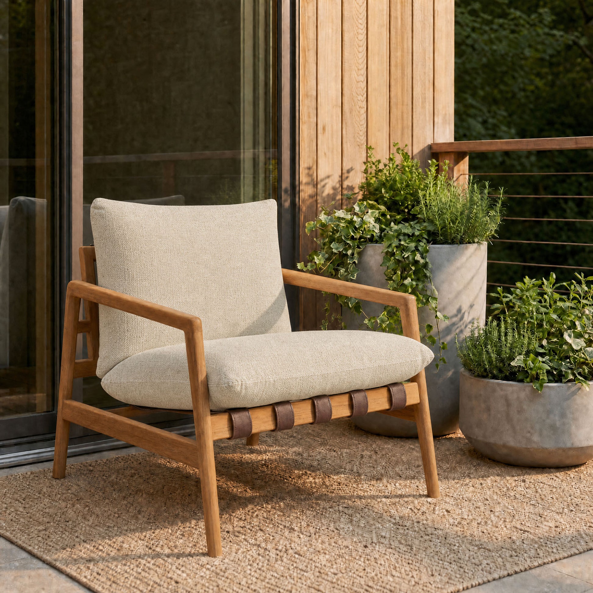 Nomi Outdoor Patio Teak Wood Sling Chair by Modway