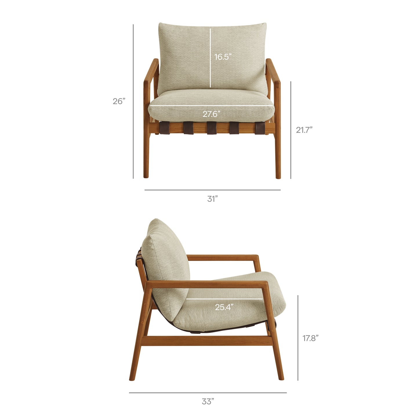 Nomi Outdoor Patio Teak Wood Sling Chair by Modway