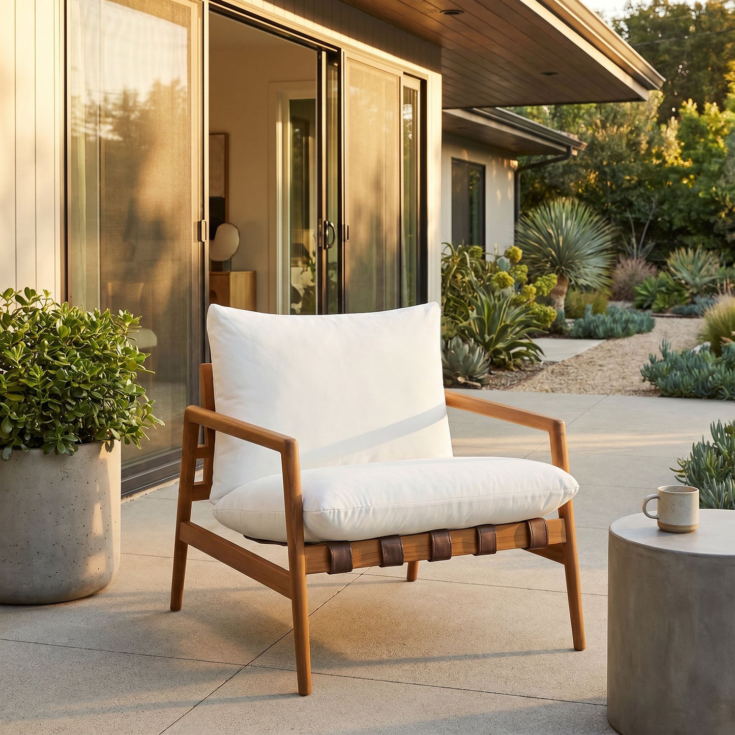 Nomi Outdoor Patio Teak Wood Sling Chair by Modway
